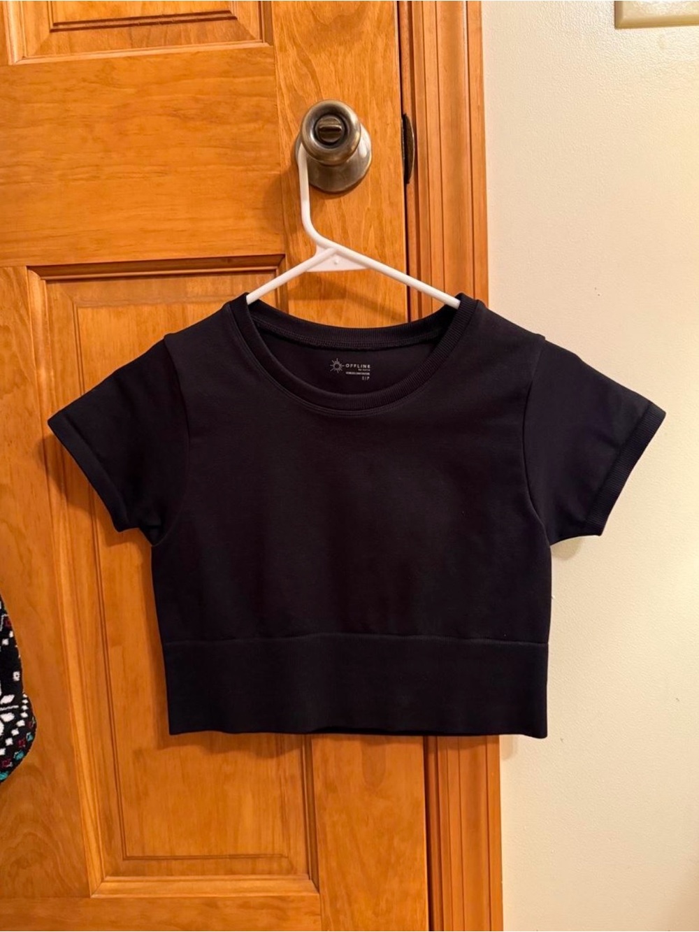 Aerie Black Cropped Shirt